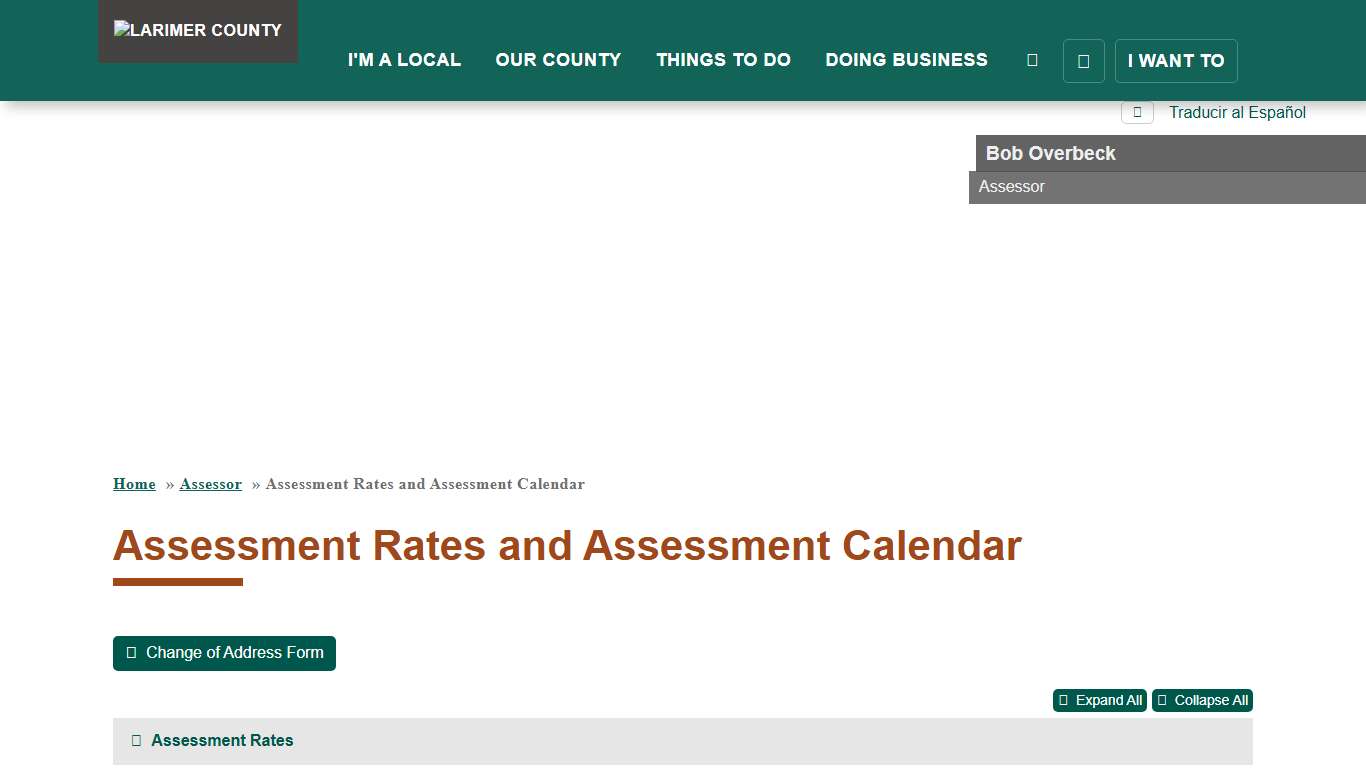 Assessment Rates and Assessment Calendar Larimer County