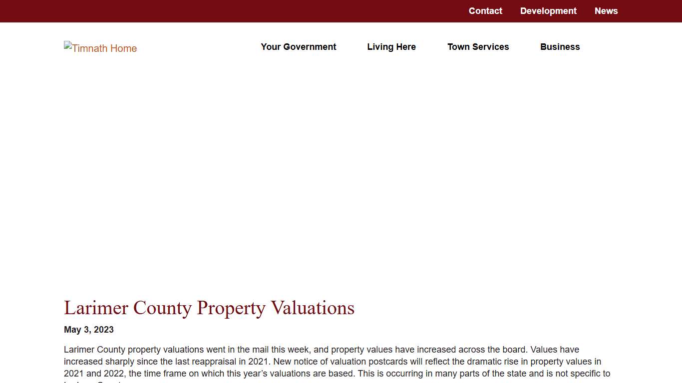 Larimer County Property Valuations - Town of Timnath